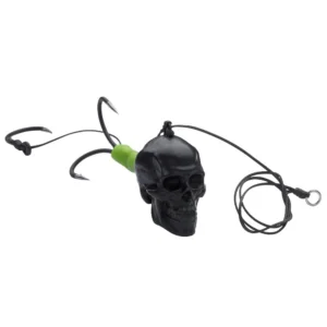 "Масивна джиг глава MADCAT Skull Worm Jig 100 грама с двойна кука за риболов на трофеен сом."