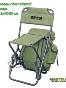 Риболовен стол Mistrall с раница 35x31x43/80 см