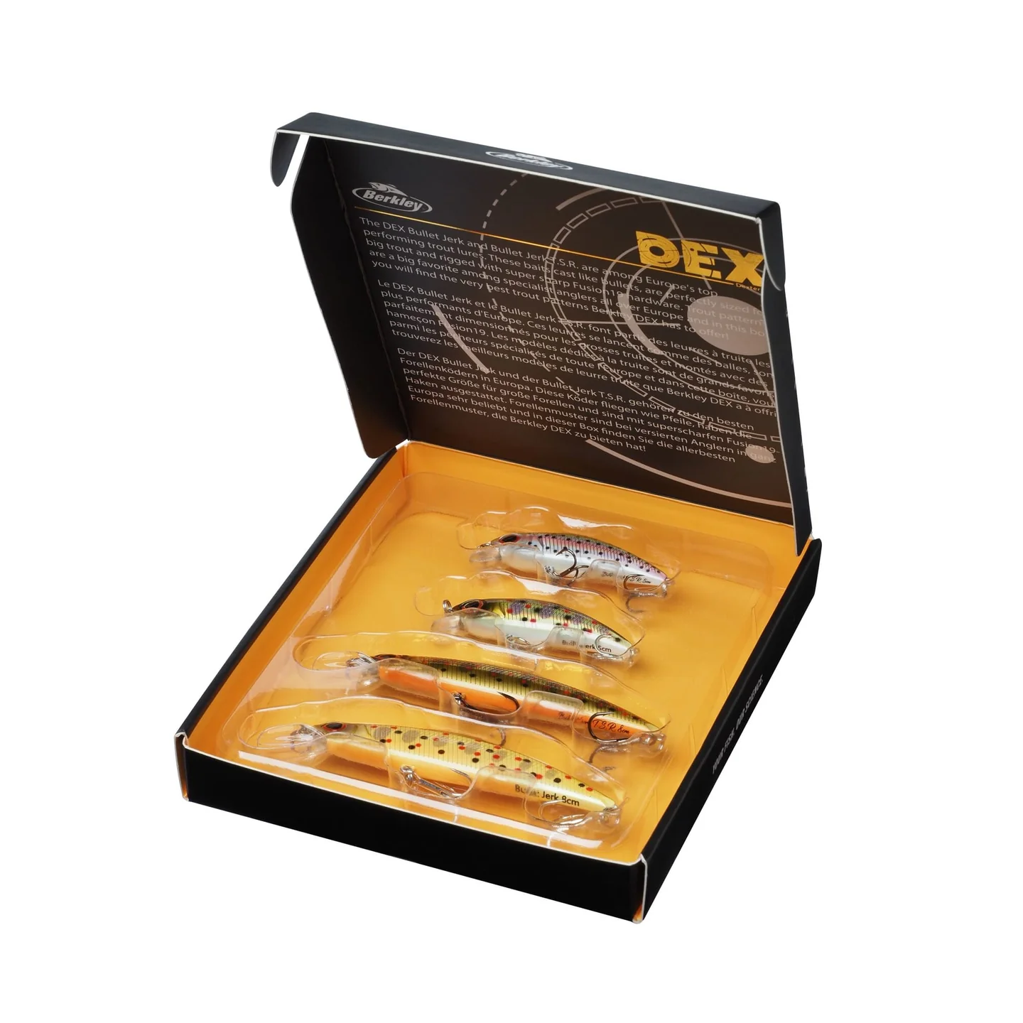 Berkley DEX Bullet Jerk Trout Colors Box е луксозен комплект от 6 специализирани воблера
